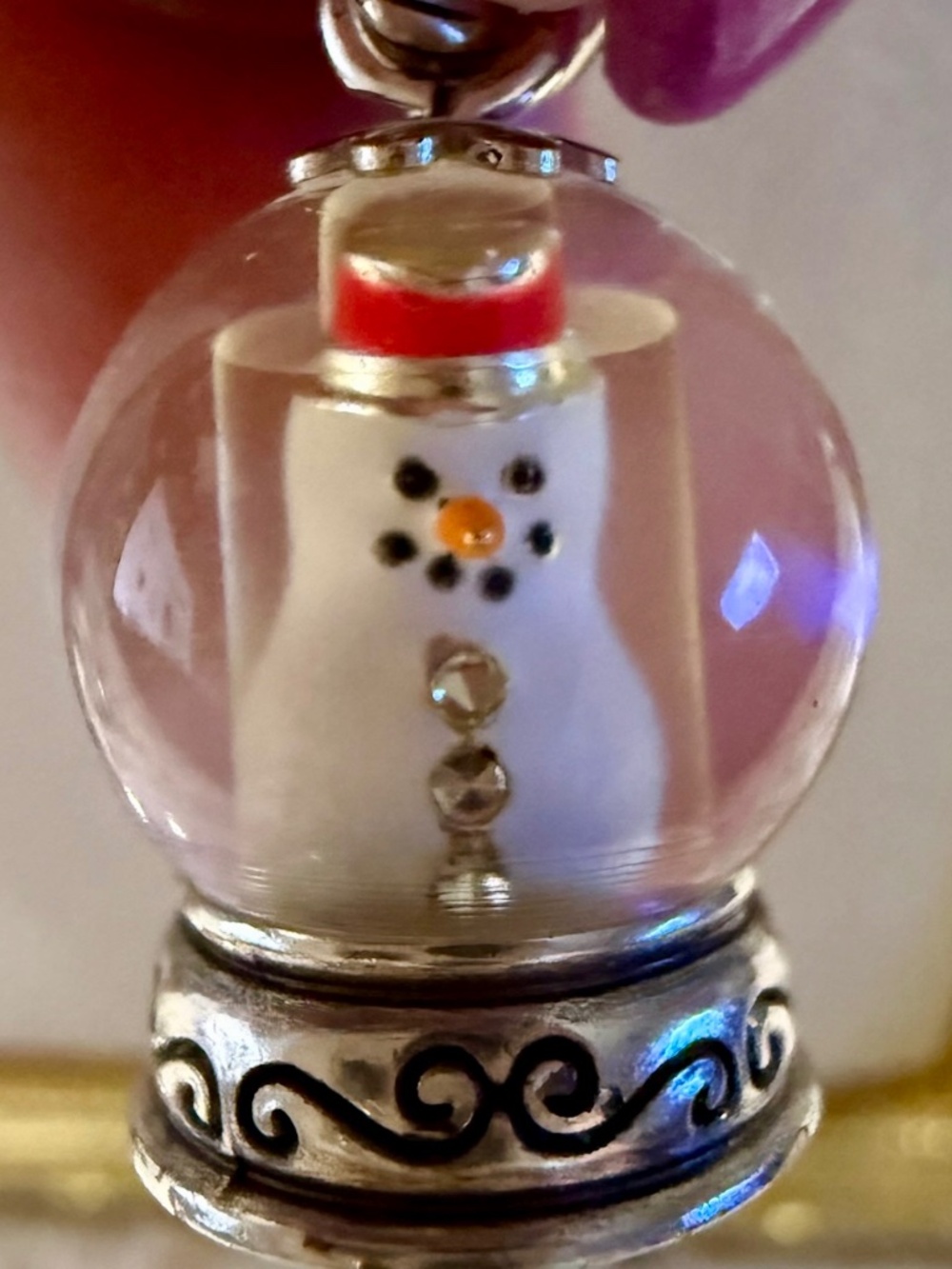 Brighton Snowman Snow Globe Charm